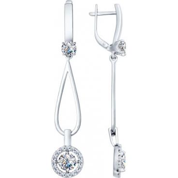 Серебряные длинные серьги SOKOLOV 94022103_s с фианитами 1 Серебряные длинные серьги SOKOLOV 94022103_s с фианитами 1