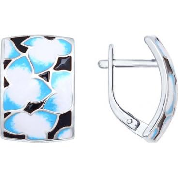 Серебряные серьги SOKOLOV 94022104_s с эмалью 1 Серебряные серьги SOKOLOV 94022104_s с эмалью 1