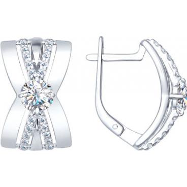 Серебряные серьги SOKOLOV 94022164_s с фианитами 1 Серебряные серьги SOKOLOV 94022164_s с фианитами 1
