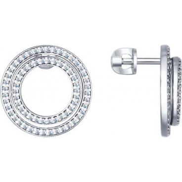 Серебряные серьги круглые SOKOLOV 94022188_s с фианитами 1 Серебряные серьги круглые SOKOLOV 94022188_s с фианитами 1