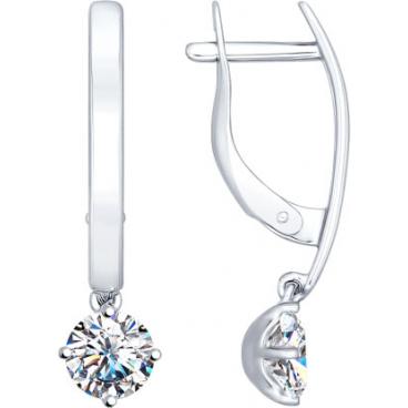 Серебряные серьги SOKOLOV 94022297_s с фианитами 1 Серебряные серьги SOKOLOV 94022297_s с фианитами 1