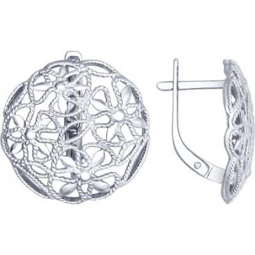 Серебряные серьги круглые SOKOLOV 94022373_s 1 Серебряные серьги круглые SOKOLOV 94022373_s 1