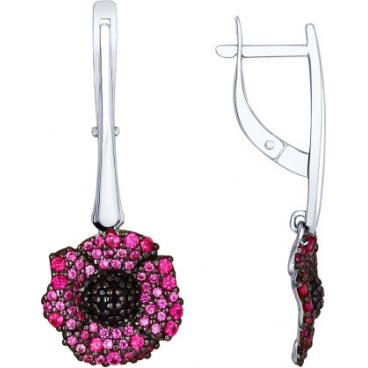 Серебряные серьги SOKOLOV 94022376_s с фианитами, фианитами 1 Серебряные серьги SOKOLOV 94022376_s с фианитами, фианитами 1