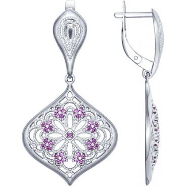 Серебряные длинные серьги SOKOLOV 94022485_s с фианитами 1 Серебряные длинные серьги SOKOLOV 94022485_s с фианитами 1