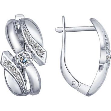 Серебряные серьги SOKOLOV 94022530_s с фианитами 1 Серебряные серьги SOKOLOV 94022530_s с фианитами 1