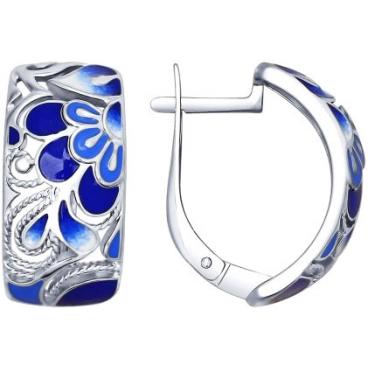 Серебряные серьги SOKOLOV 94022573_s с эмалью 1 Серебряные серьги SOKOLOV 94022573_s с эмалью 1