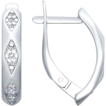 Серебряные серьги SOKOLOV 94022624_s с фианитами 1 Серебряные серьги SOKOLOV 94022624_s с фианитами 1