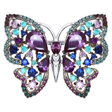 Брошь из серебра SOKOLOV 94040123_s с фианитами 1 Брошь из серебра SOKOLOV 94040123_s с фианитами 1