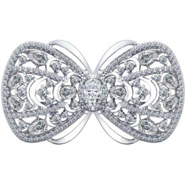 Серебряная брошь SOKOLOV 94040131_s c фианитом 1 Серебряная брошь SOKOLOV 94040131_s c фианитом 1