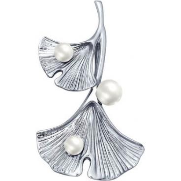 Серебряная брошь SOKOLOV 94040136_s с жемчугом 1 Серебряная брошь SOKOLOV 94040136_s с жемчугом 1