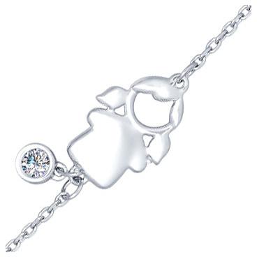 Серебряный браслет цепь SOKOLOV 94050348_s с фианитом 1 Серебряный браслет цепь SOKOLOV 94050348_s с фианитом 1