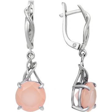 Серебряные серьги Русское Золото 96027275-6 с халцедоном 1 Серебряные серьги Русское Золото 96027275-6 с халцедоном 1