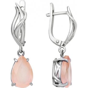 Серебряные серьги Русское Золото 96027279-6 с халцедоном 1 Серебряные серьги Русское Золото 96027279-6 с халцедоном 1