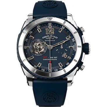 Мужские швейцарские механические наручные часы Armand Nicolet A714AGU-BU-GG4710U с хронографом 1