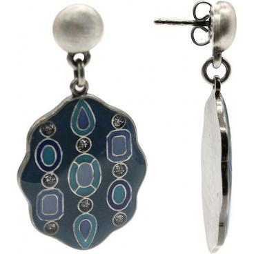 Длинные серьги Clara Bijoux A75651-BL с эмалью, кристаллами 1 Длинные серьги Clara Bijoux A75651-BL с эмалью, кристаллами 1