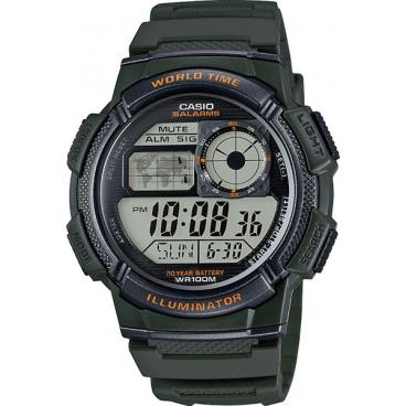 Мужские японские наручные часы Casio AE-1000W-3A с хронографом 1