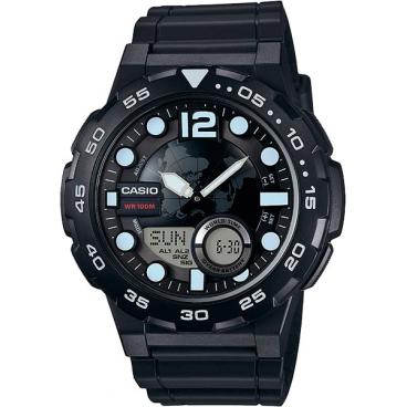 Мужские японские наручные часы Casio AEQ-100W-1A с хронографом 1
