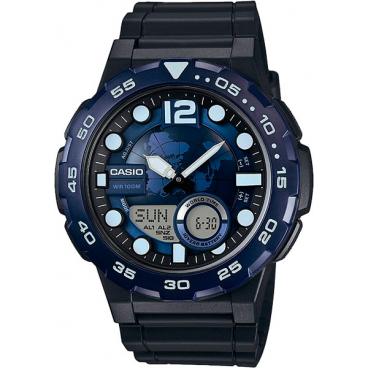 Мужские японские наручные часы Casio AEQ-100W-2A с хронографом 1