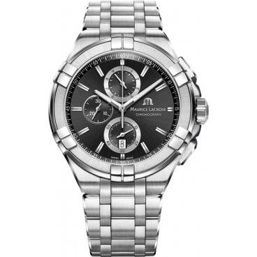Мужские швейцарские наручные часы Maurice Lacroix AI1018-SS002-330-1 с хронографом 1