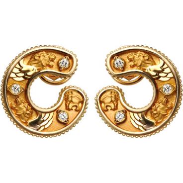 Золотые серьги-пусеты (гвоздики) Magerit AR-1672.1 с бриллиантами 1 Золотые серьги-пусеты (гвоздики) Magerit AR-1672.1 с бриллиантами 1