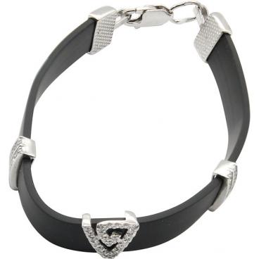 Каучуковый жесткий браслет Фабрика Ф B-T022/12RODIJ с фианитами 1 Каучуковый жесткий браслет Фабрика Ф B-T022/12RODIJ с фианитами 1
