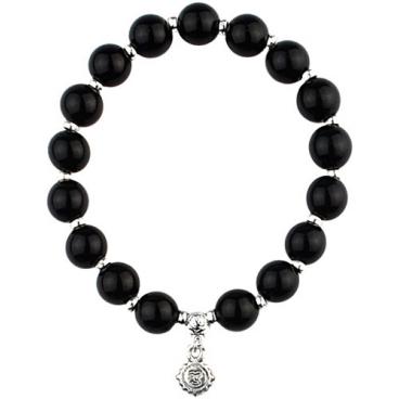 Мужской стальной браслет бижутерия Mr.Jones BNS052 из бусин с агатами 1