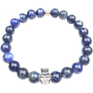 Синий мужской браслет из бусин Mr.Jones BNS115 с содалитом 1