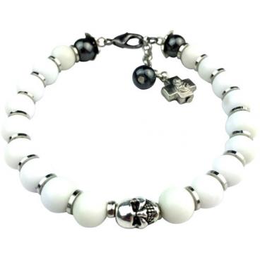 Мужской стальной браслет из бусин Mr.Jones BSE004 с агатом 1