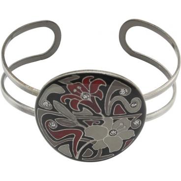 Жесткий браслет Clara Bijoux C77294.4-BW с эмалью, кристаллами 1 Жесткий браслет Clara Bijoux C77294.4-BW с эмалью, кристаллами 1