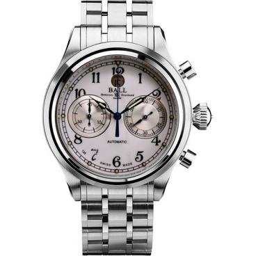Мужские швейцарские механические наручные часы BALL CM1052D-S3J-WH с хронографом 1