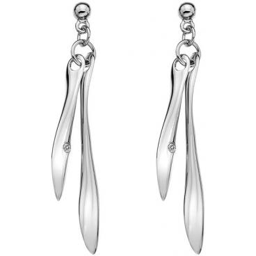 Серебряные длинные серьги Hot Diamonds DE412 с бриллиантами 1 Серебряные длинные серьги Hot Diamonds DE412 с бриллиантами 1