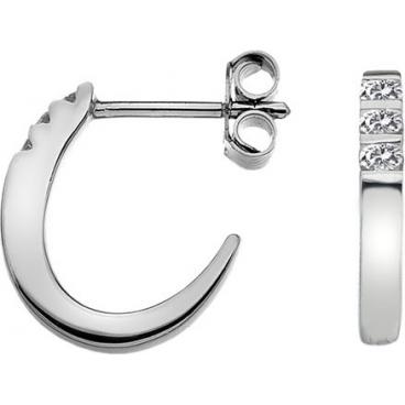 Серебряные серьги полукольца Hot Diamonds DE416 с бриллиантами 1 Серебряные серьги полукольца Hot Diamonds DE416 с бриллиантами 1