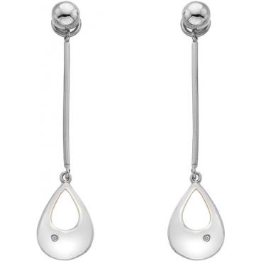 Серебряные длинные серьги Hot Diamonds DE477 с бриллиантами 1 Серебряные длинные серьги Hot Diamonds DE477 с бриллиантами 1