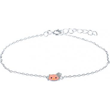 Детский серебряный браслет цепь Element47 by JV DJ001-BRACELET с эмалью, цирконием 1 Детский серебряный браслет цепь Element47 by JV DJ001-BRACELET с эмалью, цирконием 1