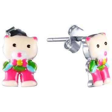 Детские серебряные серьги-пусеты (гвоздики) Element47 by JV DJ024-EARRING с эмалью 1 Детские серебряные серьги-пусеты (гвоздики) Element47 by JV DJ024-EARRING с эмалью 1