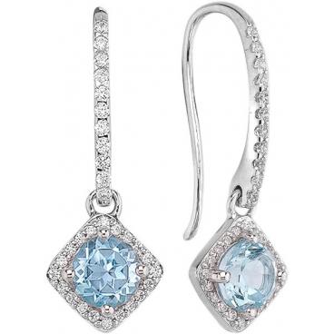 Серебряные серьги Митра Ювелир E-1199.1-TB с топазами, фианитами 1 Серебряные серьги Митра Ювелир E-1199.1-TB с топазами, фианитами 1