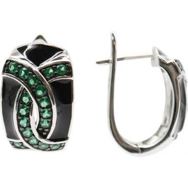 Серебряные серьги Element47 by JV E06489 с цирконием 1 Серебряные серьги Element47 by JV E06489 с цирконием 1