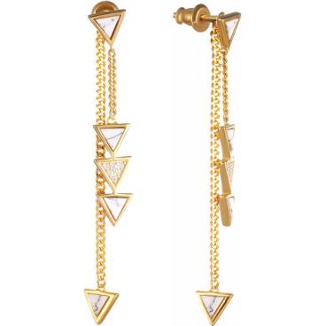 Серебряные длинные серьги Element47 by JV E3260 с говлитом, цирконием 1 Серебряные длинные серьги Element47 by JV E3260 с говлитом, цирконием 1