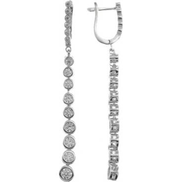 Серебряные длинные серьги Национальное Достояние Ec6831r-nd с цирконами 1 Серебряные длинные серьги Национальное Достояние Ec6831r-nd с цирконами 1