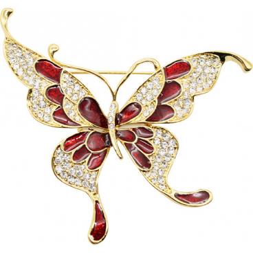 Брошь Fiore Luna FAN-05932.18-G/R c эмалью 1 Брошь Fiore Luna FAN-05932.18-G/R c эмалью 1