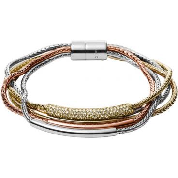 Стальной браслет цепь Fossil JA6740998 с кристаллами 1 Стальной браслет цепь Fossil JA6740998 с кристаллами 1