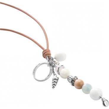 Кожаный кулон Fossil JF85667040 c деревянной отделкой, ювелирным стеклом 1 Кожаный кулон Fossil JF85667040 c деревянной отделкой, ювелирным стеклом 1