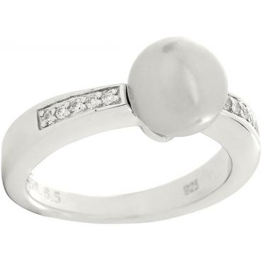 Серебряное кольцо Fossil JFS00016040 с жемчугом, кристаллами 1 Серебряное кольцо Fossil JFS00016040 с жемчугом, кристаллами 1
