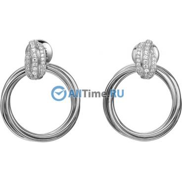 Серебряные серьги круглые Joop JPER90300A000 с цирконием 1 Серебряные серьги круглые Joop JPER90300A000 с цирконием 1