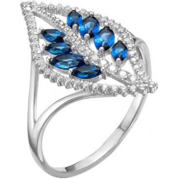 Серебряное кольцо Серебро России K-3204R-49034 с кварцем, фианитами 1 Серебряное кольцо Серебро России K-3204R-49034 с кварцем, фианитами 1