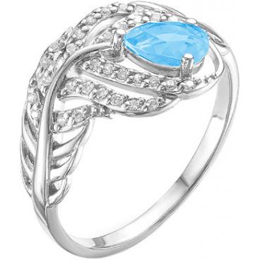 Серебряное кольцо Серебро России K-3412RS10300-55330 с кварцем, фианитами 1 Серебряное кольцо Серебро России K-3412RS10300-55330 с кварцем, фианитами 1