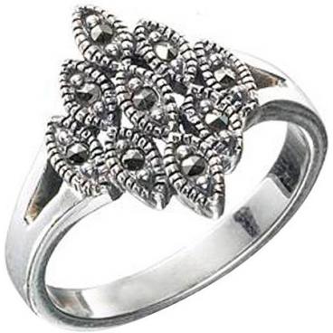 Серебряное кольцо Национальное Достояние K-475-nd с марказитами 1