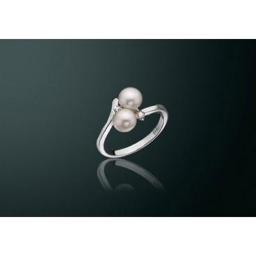 Серебряное кольцо Maysaku K-630693 с жемчугом, цирконами 1 Серебряное кольцо Maysaku K-630693 с жемчугом, цирконами 1