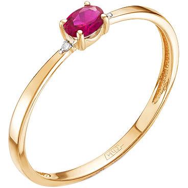 Кольцо из золота Ювелирные Традиции K112-4071RKOR с бриллиантами, корундом 1