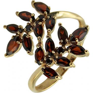 Золотое кольцо Ювелирные Традиции K120-3522GR с гранатами 1 Золотое кольцо Ювелирные Традиции K120-3522GR с гранатами 1